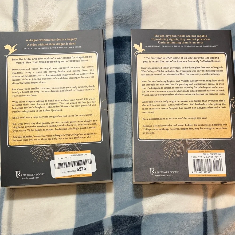 Fourth Wing & Iron Flame by Rebecca Yarrod- Gray and Gold - Picture 2 of 3